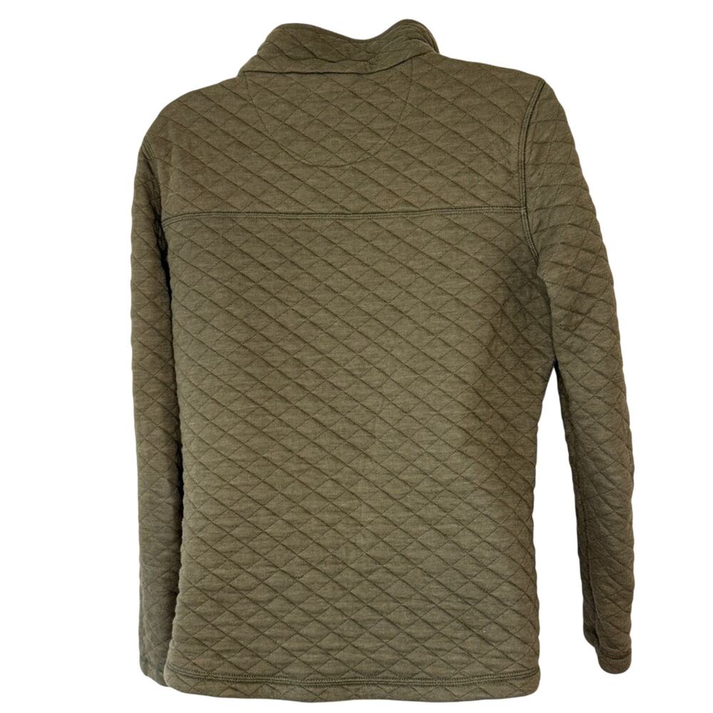 Avalanche Olive Green Quilted Long Sleeve Pullover Henley Sweatshirt Jacket sz M - Picture 5 of 9